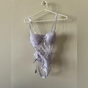 Women’s Bodyrage Lavender purple Lingerie Lace Bodysuit S net